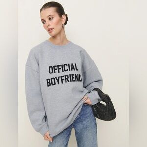 Official Boyfriend Reformation Chad Classic Crewneck Sweatshirt Grey - Size S